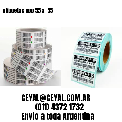 etiquetas opp 55 x  55