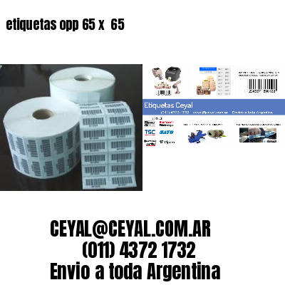 etiquetas opp 65 x  65
