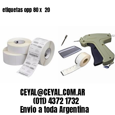etiquetas opp 80 x  20