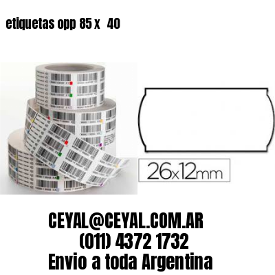 etiquetas opp 85 x  40