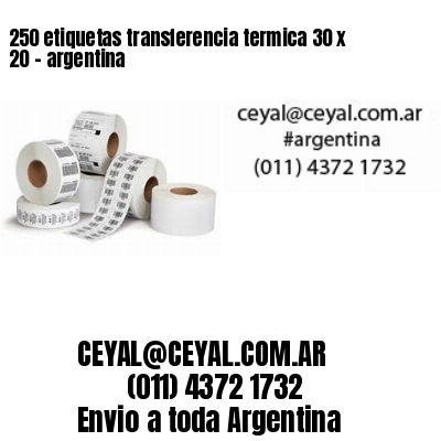 250 etiquetas transferencia termica 30 x 20	– argentina