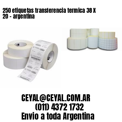 250 etiquetas transferencia termica 38 X 20	– argentina