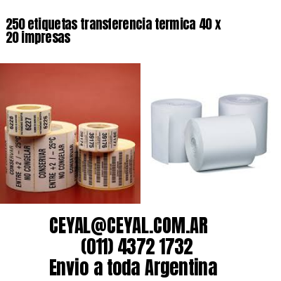 250 etiquetas transferencia termica 40 x 20 impresas