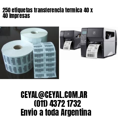 250 etiquetas transferencia termica 40 x 40 impresas