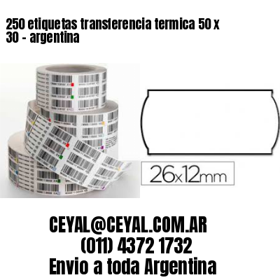 250 etiquetas transferencia termica 50 x 30	– argentina