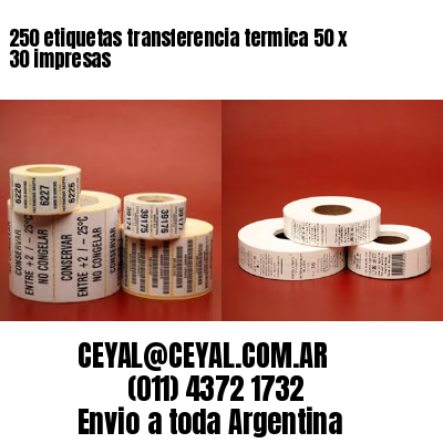 250 etiquetas transferencia termica 50 x 30 impresas