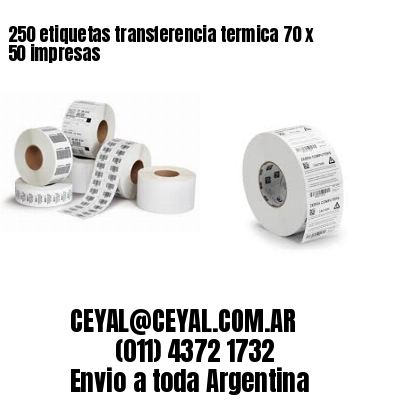 250 etiquetas transferencia termica 70 x 50 impresas