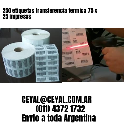 250 etiquetas transferencia termica 75 x 25 impresas