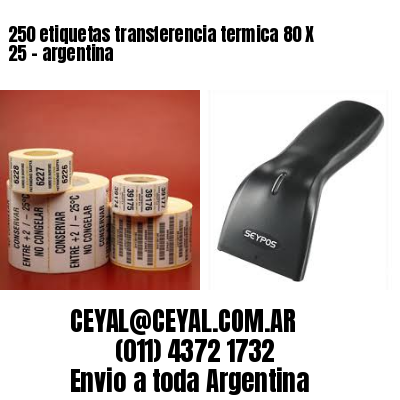 250 etiquetas transferencia termica 80 X 25	– argentina