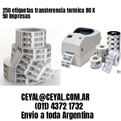 250 etiquetas transferencia termica 80 X 50 impresas