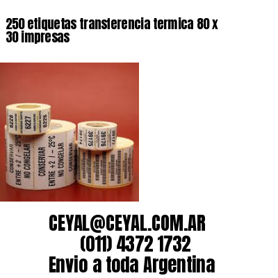 250 etiquetas transferencia termica 80 x 30 impresas