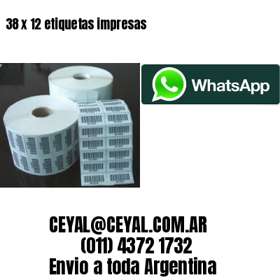38 x 12 etiquetas impresas