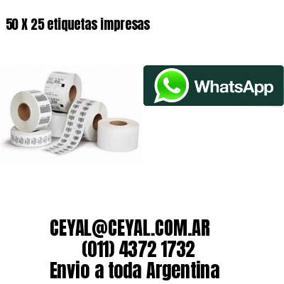 50 X 25 etiquetas impresas