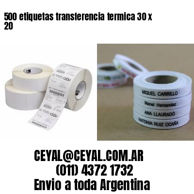 500 etiquetas transferencia termica 30 x 20