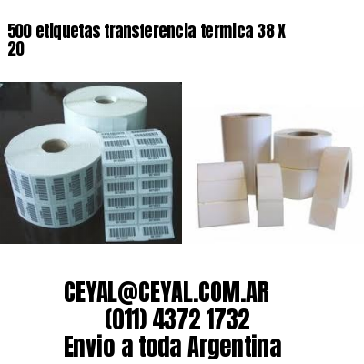 500 etiquetas transferencia termica 38 X 20