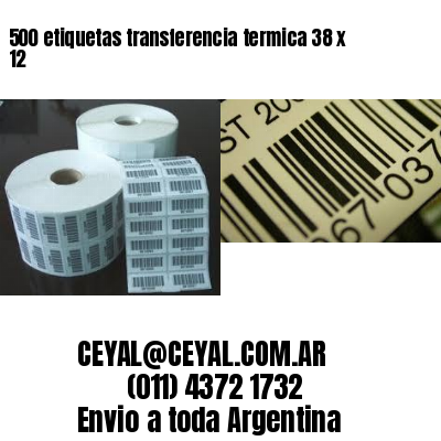 500 etiquetas transferencia termica 38 x 12
