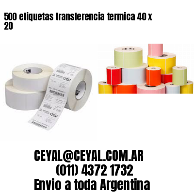 500 etiquetas transferencia termica 40 x 20