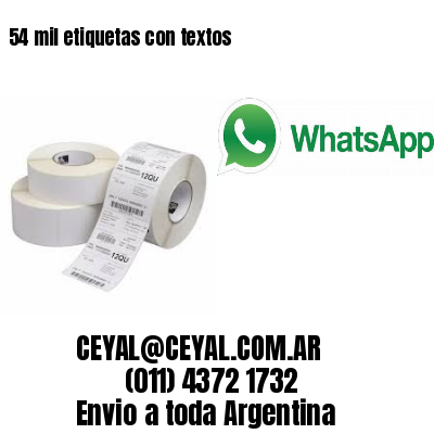 54 mil etiquetas con textos