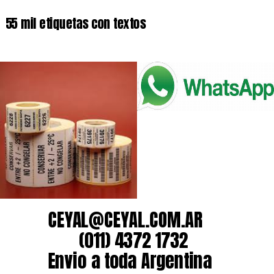 55 mil etiquetas con textos