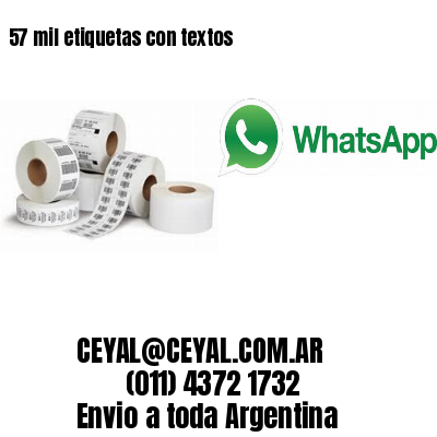 57 mil etiquetas con textos