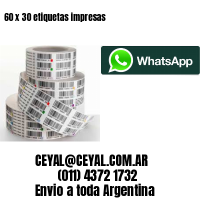60 x 30 etiquetas impresas