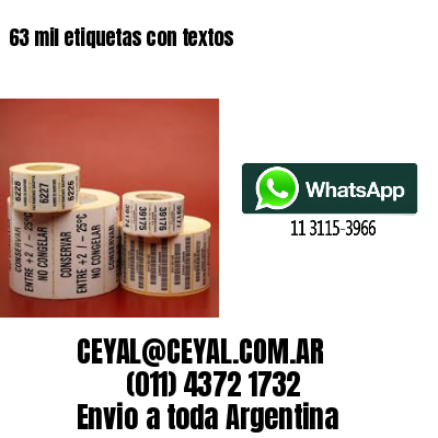 63 mil etiquetas con textos