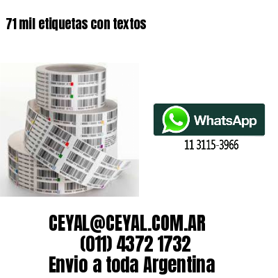 71 mil etiquetas con textos