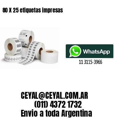 80 X 25 etiquetas impresas