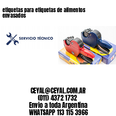 etiquetas para etiquetas de alimentos envasados