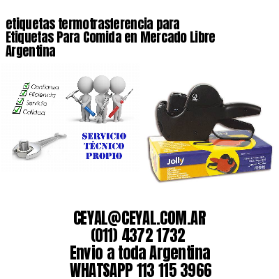 etiquetas termotrasferencia para Etiquetas Para Comida en Mercado Libre Argentina