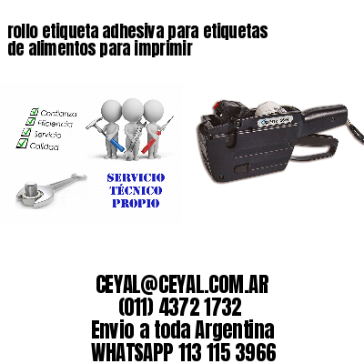 rollo etiqueta adhesiva para etiquetas de alimentos para imprimir