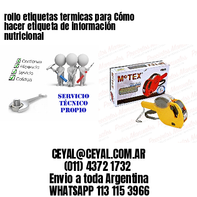rollo etiquetas termicas para Cómo hacer etiqueta de información nutricional