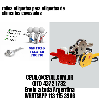 rollos etiquetas para etiquetas de alimentos envasados