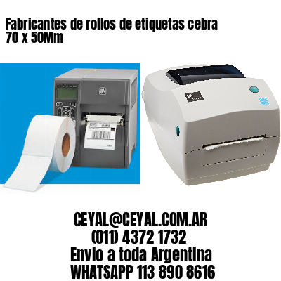 Fabricantes de rollos de etiquetas cebra 70 x 50Mm