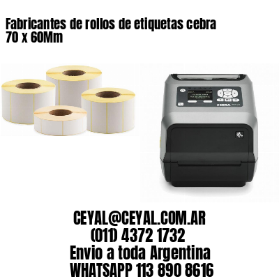 Fabricantes de rollos de etiquetas cebra 70 x 60Mm
