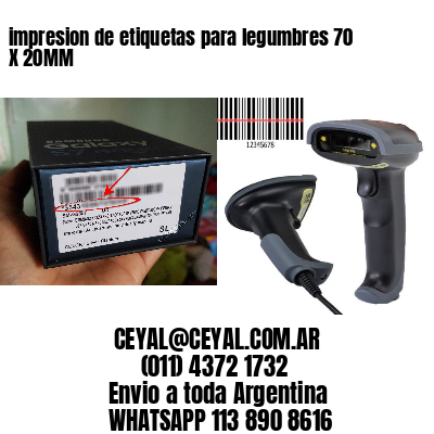 impresion de etiquetas para legumbres 70 X 20MM