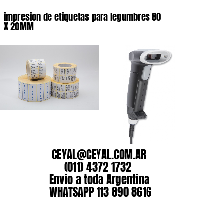 impresion de etiquetas para legumbres 80 X 20MM
