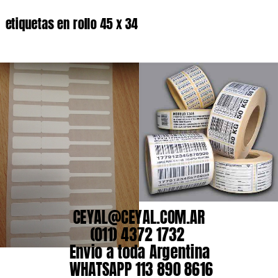 etiquetas en rollo 45 x 34