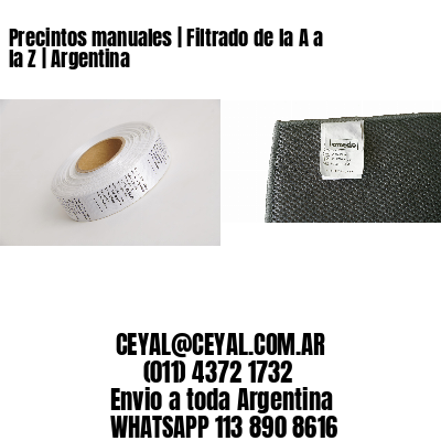 Precintos manuales | Filtrado de la A a la Z | Argentina