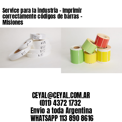 Service para la industria – Imprimir correctamente códigos de barras – Misiones