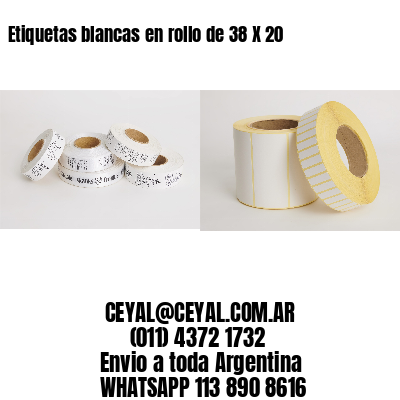 Etiquetas blancas en rollo de 38 X 20