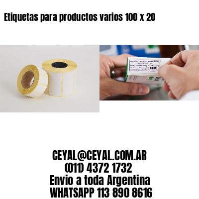 Etiquetas para productos varios 100 x 20