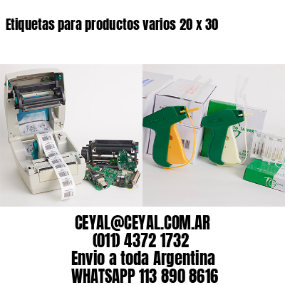 Etiquetas para productos varios 20 x 30