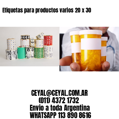 Etiquetas para productos varios 20 x 30