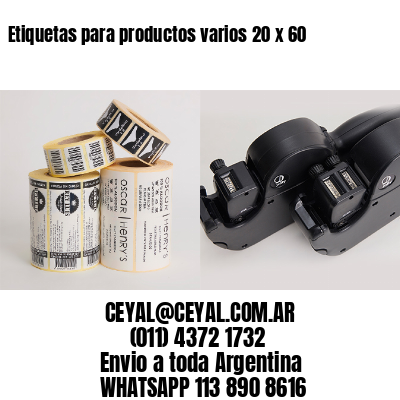 Etiquetas para productos varios 20 x 60