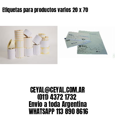 Etiquetas para productos varios 20 x 70