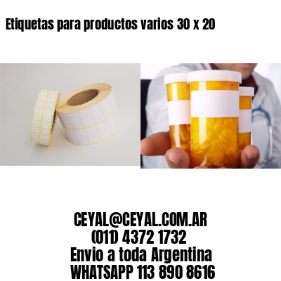 Etiquetas para productos varios 30 x 20