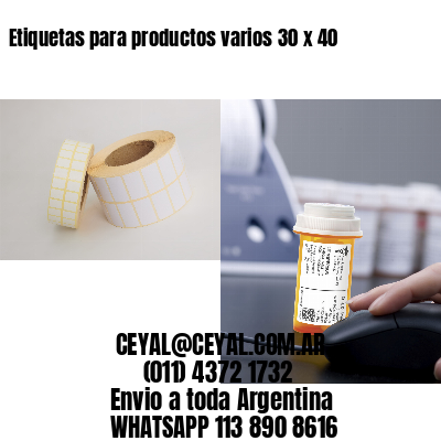 Etiquetas para productos varios 30 x 40