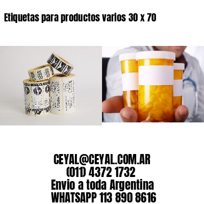 Etiquetas para productos varios 30 x 70