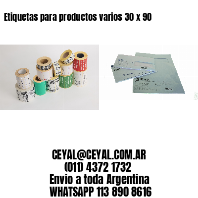 Etiquetas para productos varios 30 x 90